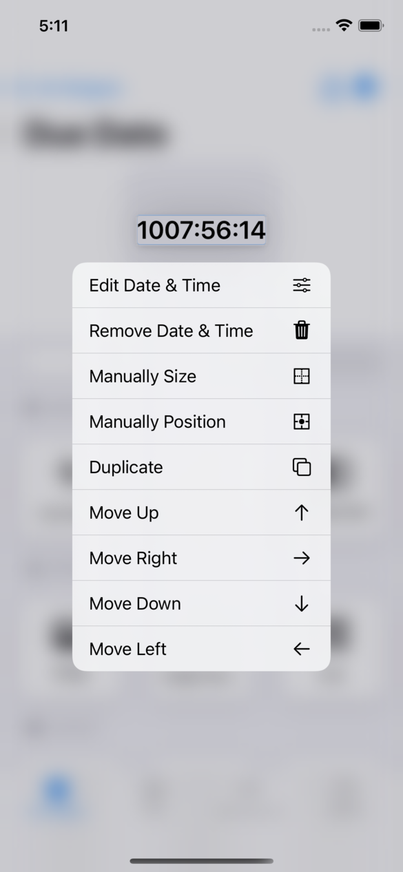 A context menu with Edit Text, Remove Text, and Move Up, Right, Down, and Left actions